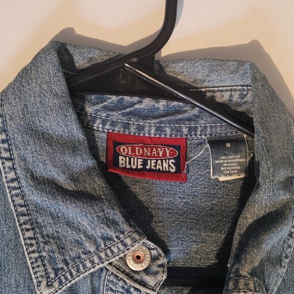 Old Navy Women’s Denim Dress Short Sleeve Snap Button Closure Size 8 - Picture 3 of 3